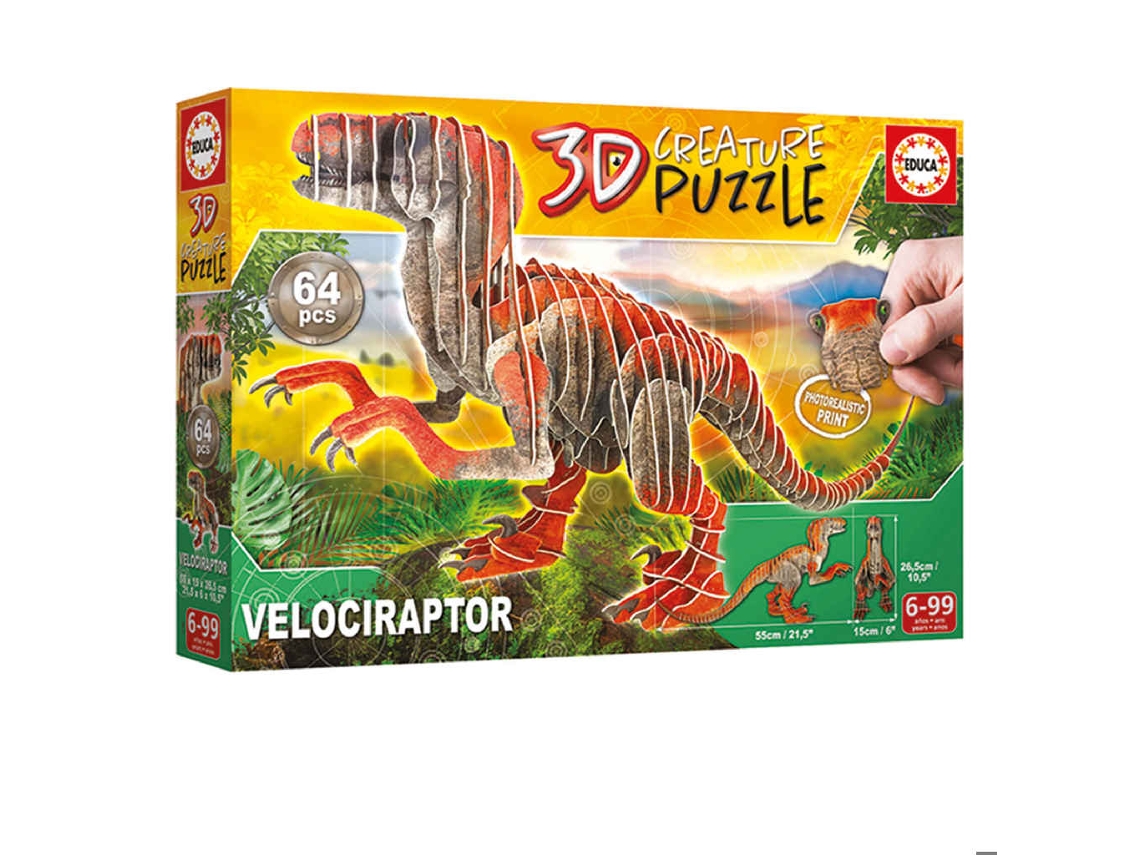 EDUCA 3D CREATURE PUZZLE VELOCIRAPTOR