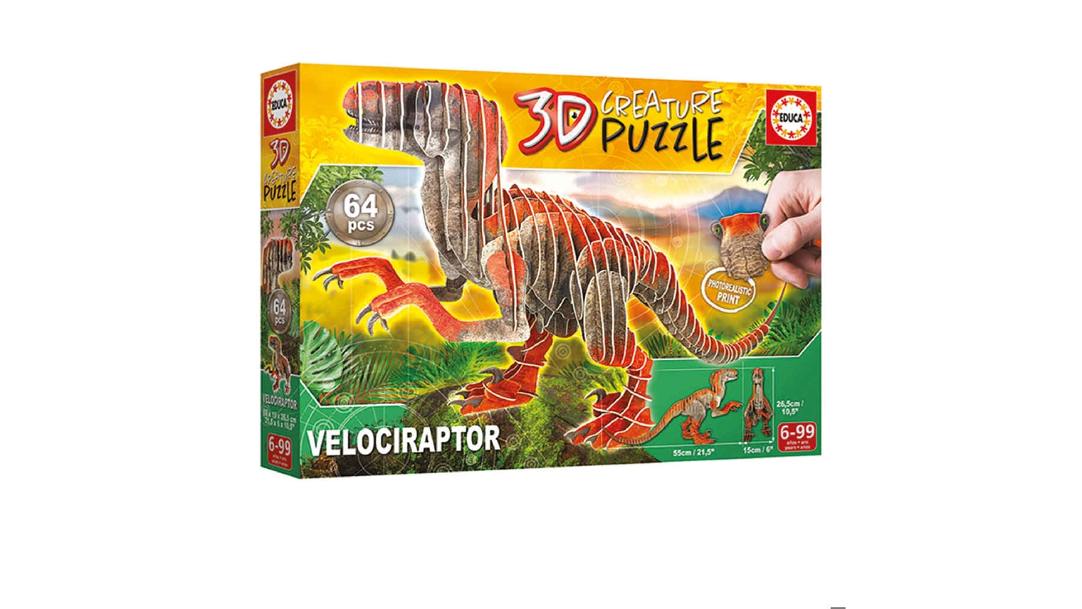 EDUCA 3D CREATURE PUZZLE VELOCIRAPTOR 1
