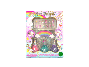 SET MAQUILHAGEM NAIL DELIGHT UNICORN HOTFOCUS 5+