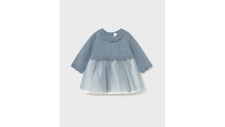 VESTIDO TRICOT C/ TULE 1