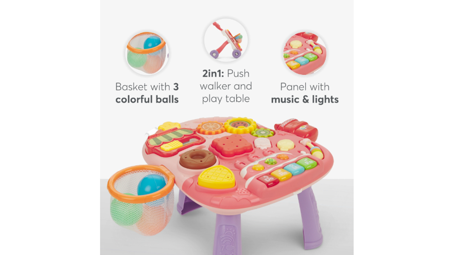 ANDADOR 2IN1 ROSA KIKKABOO 12M+ 3