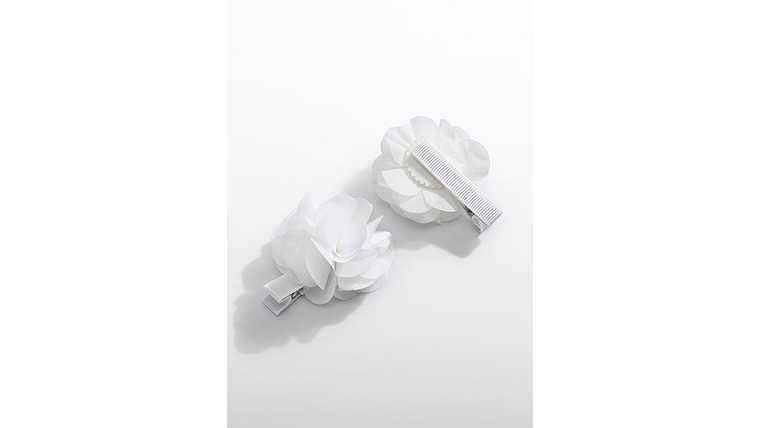 SET GANCHOS CABELO FLOR GASA 4