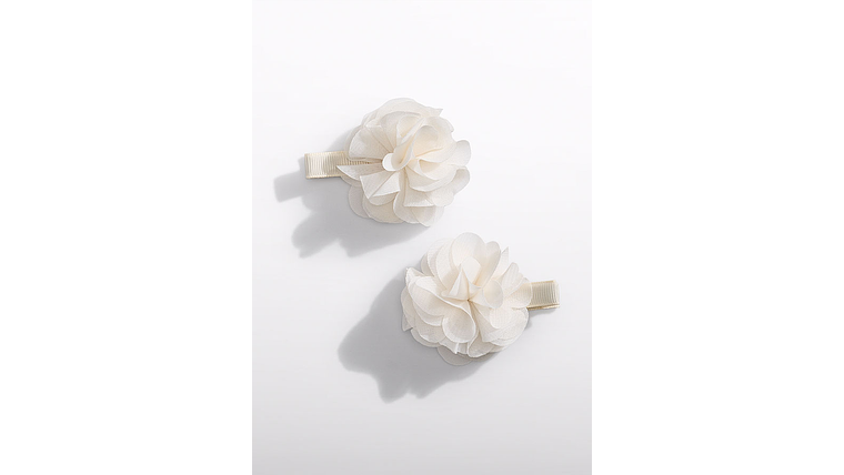 SET GANCHOS CABELO FLOR GASA 5