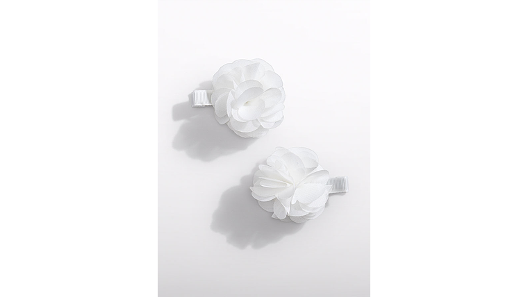 SET GANCHOS CABELO FLOR GASA 3