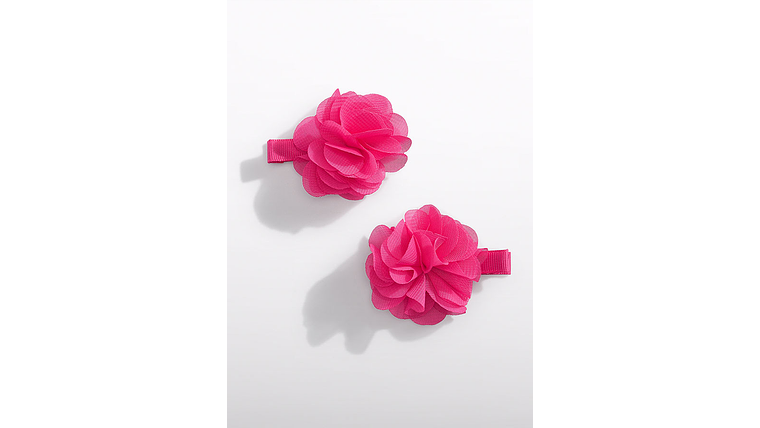 SET GANCHOS CABELO FLOR GASA 9