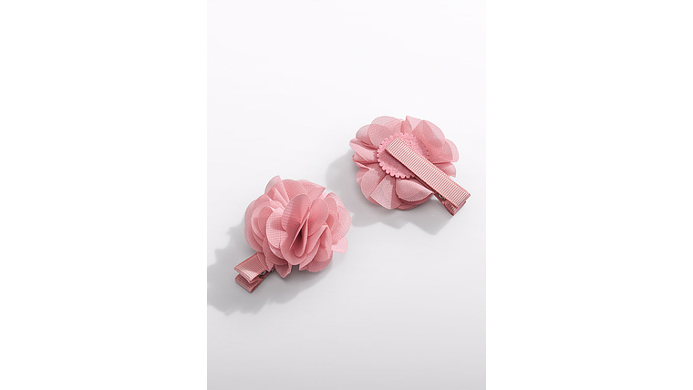 SET GANCHOS CABELO FLOR GASA 2