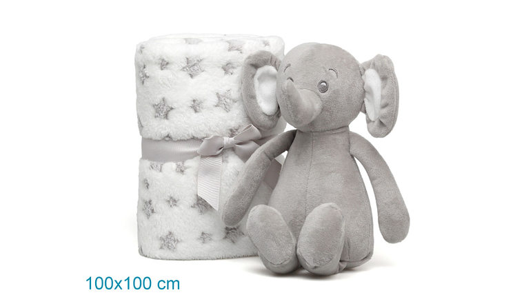 MANTINHA C/ ELEFANTE 100X100 CINZA 3