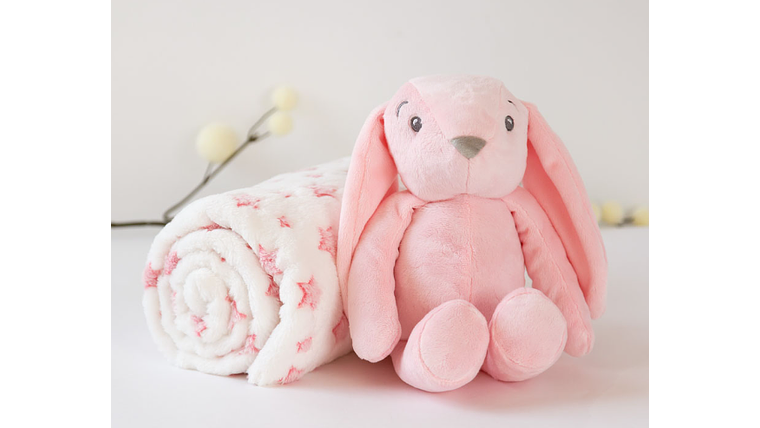 MANTINHA C/ COELHINGO 100X100 ROSA 3