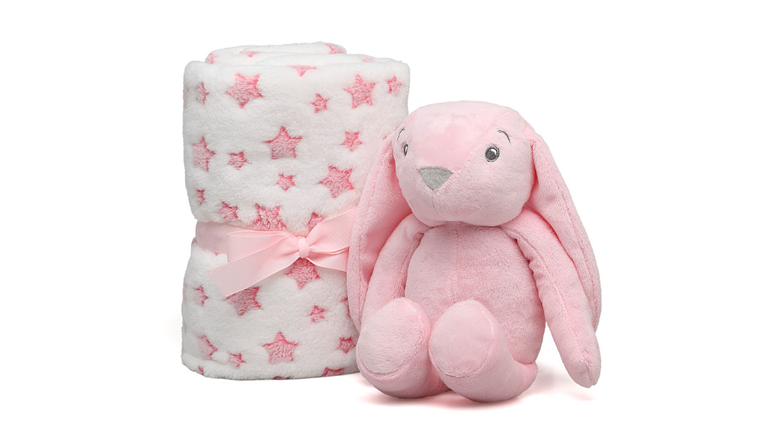 MANTINHA C/ COELHINGO 100X100 ROSA 4