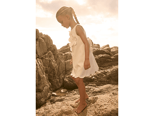 VESTIDO CREPE FLORES 3D