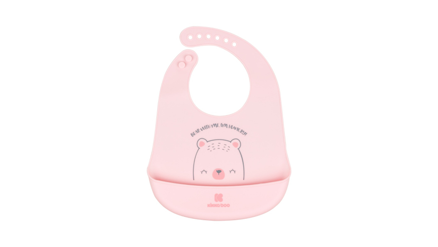 BABETE SILICONE URSO ROSA 4M+ 1