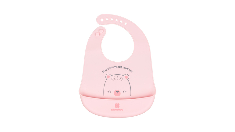 BABETE SILICONE URSO ROSA 4M+ 1