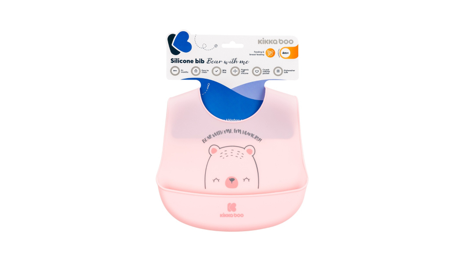 BABETE SILICONE URSO ROSA 4M+ 2