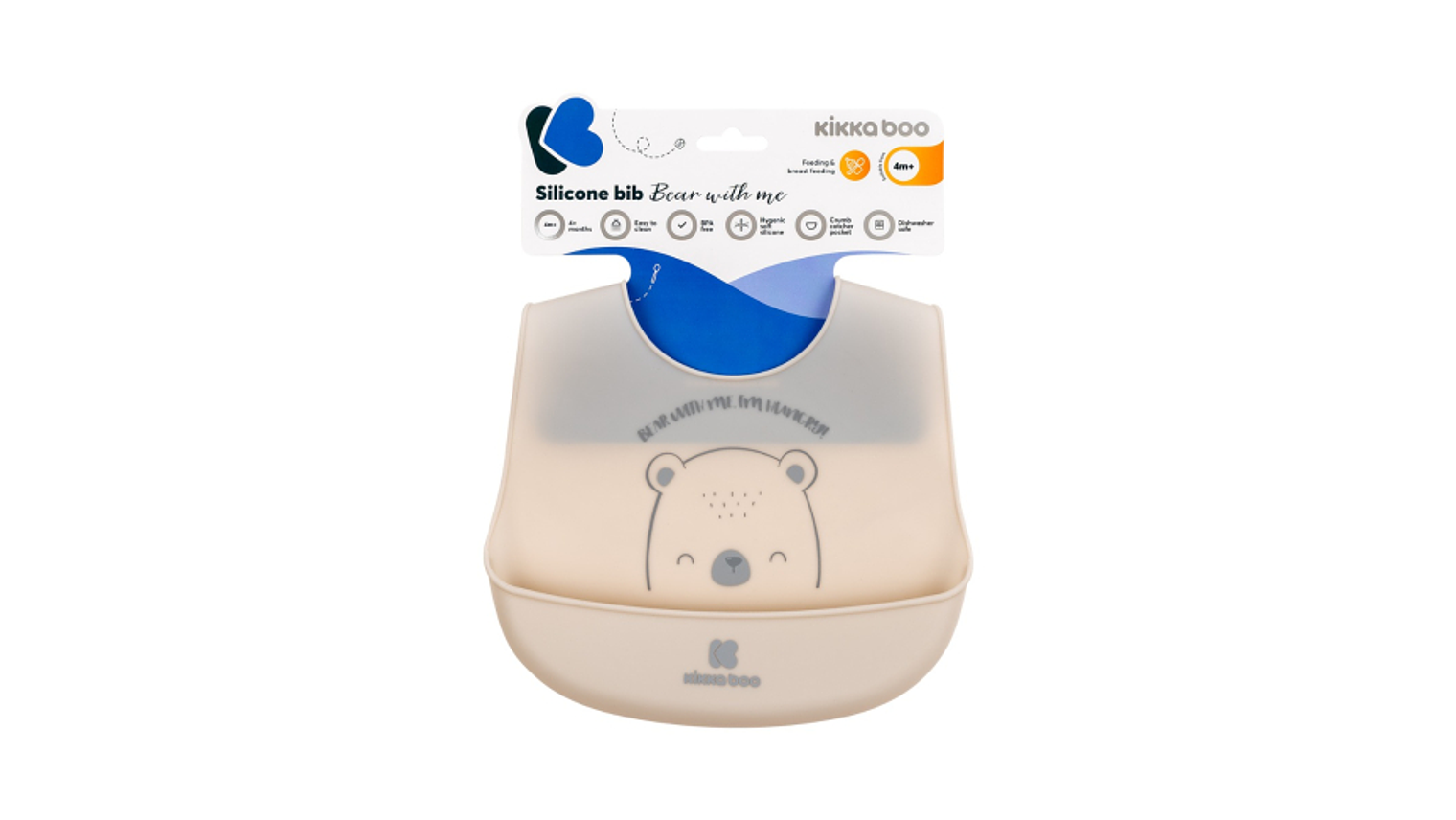 BABETE SILICONE URSO CINZA 4M+ 2