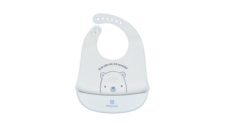 BABETE SILICONE URSO AZUL 4M+ 1