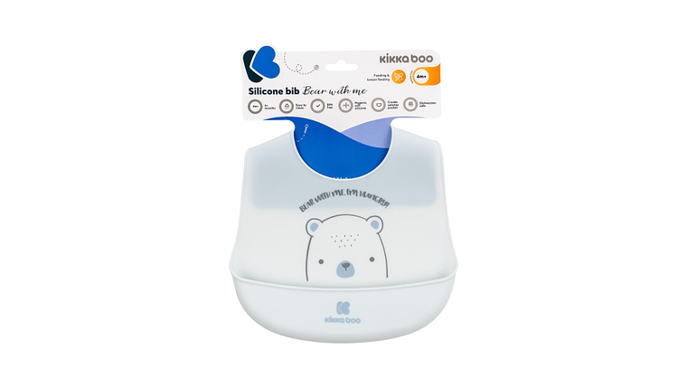 BABETE SILICONE URSO AZUL 4M+ 2