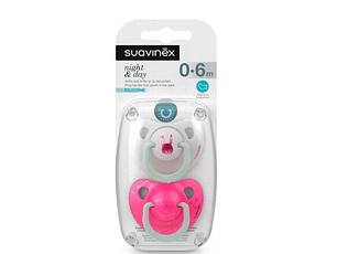 CHUPETA SUAVINEX SILICONE ANATÓMICA NIGHT 0-6M