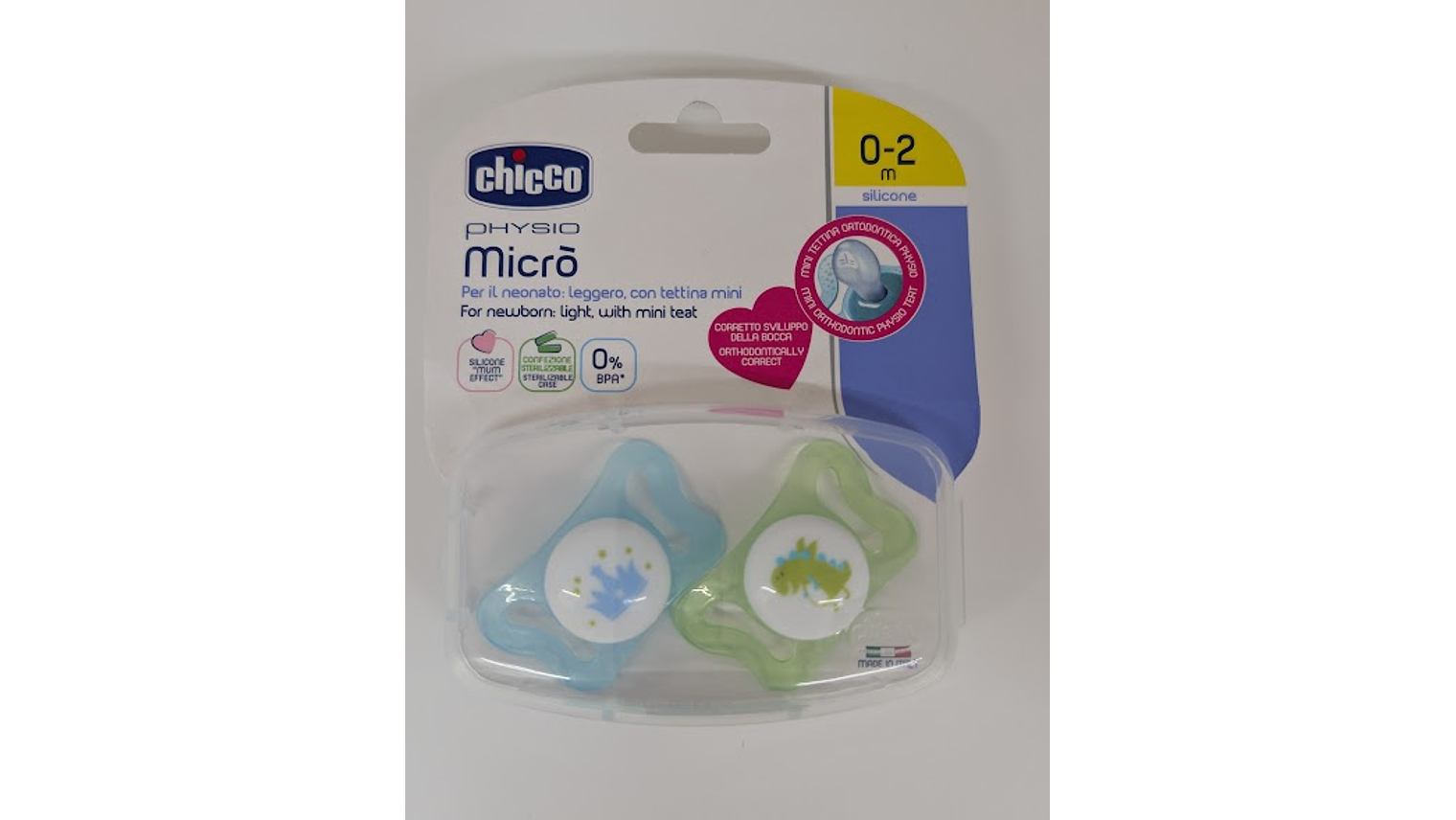 CHUPETA CHICCO PHYSIO MICRO SILICONE 0-2M 2