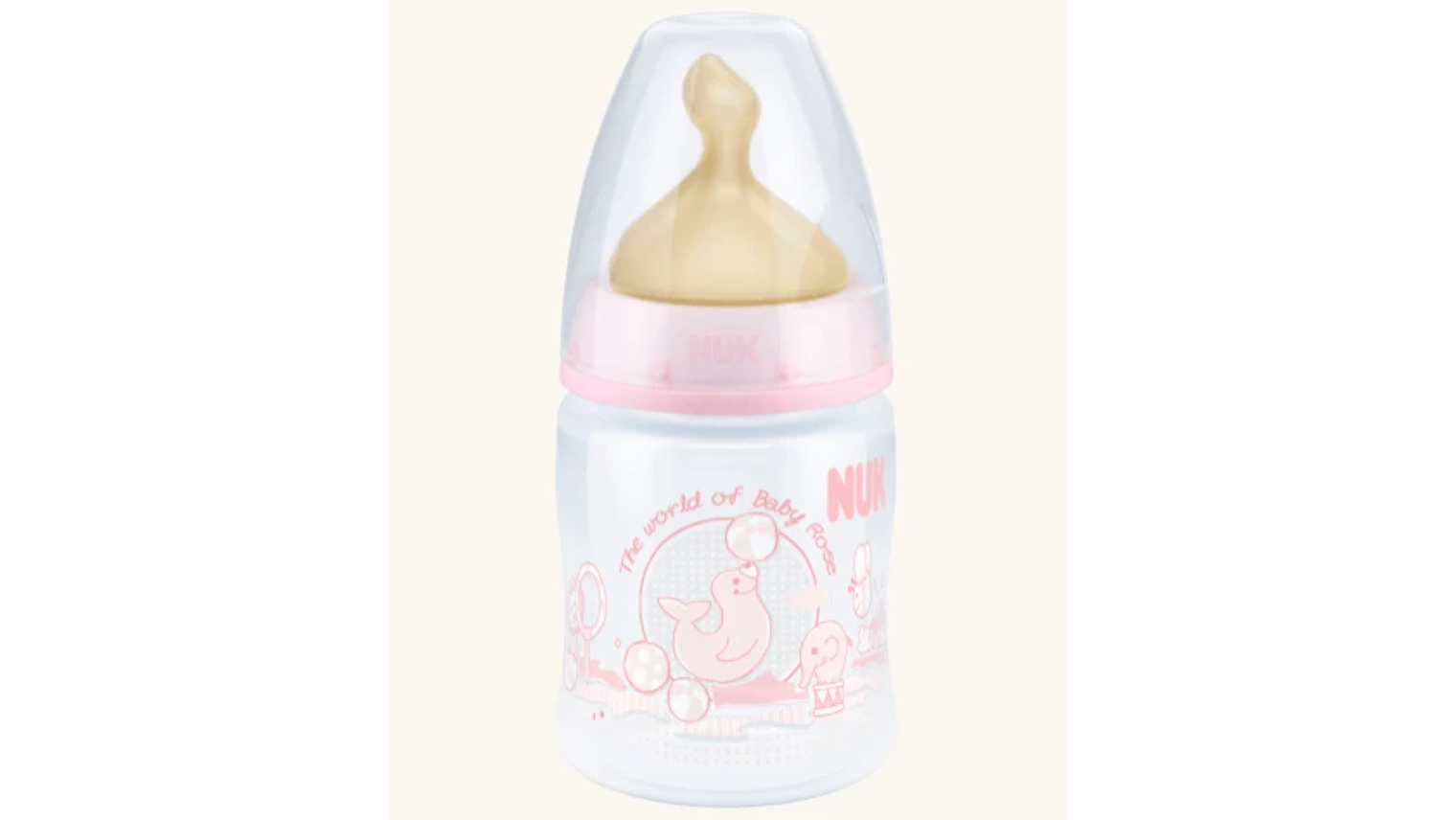BIBERÃO NUK ROSA LATEX 150ML 0-6M 1