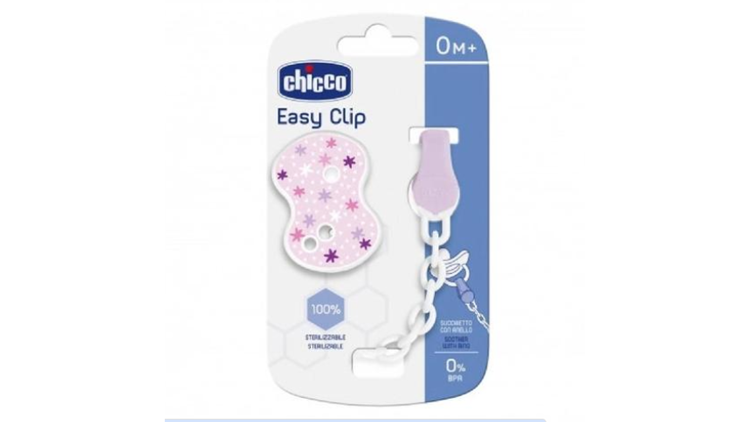 CLIP PARA CHUPETA ROSA CHICCO 2