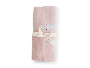 MUSELINA BAMBU-ALGODAO POLARIS ROSA 120 x 120cm