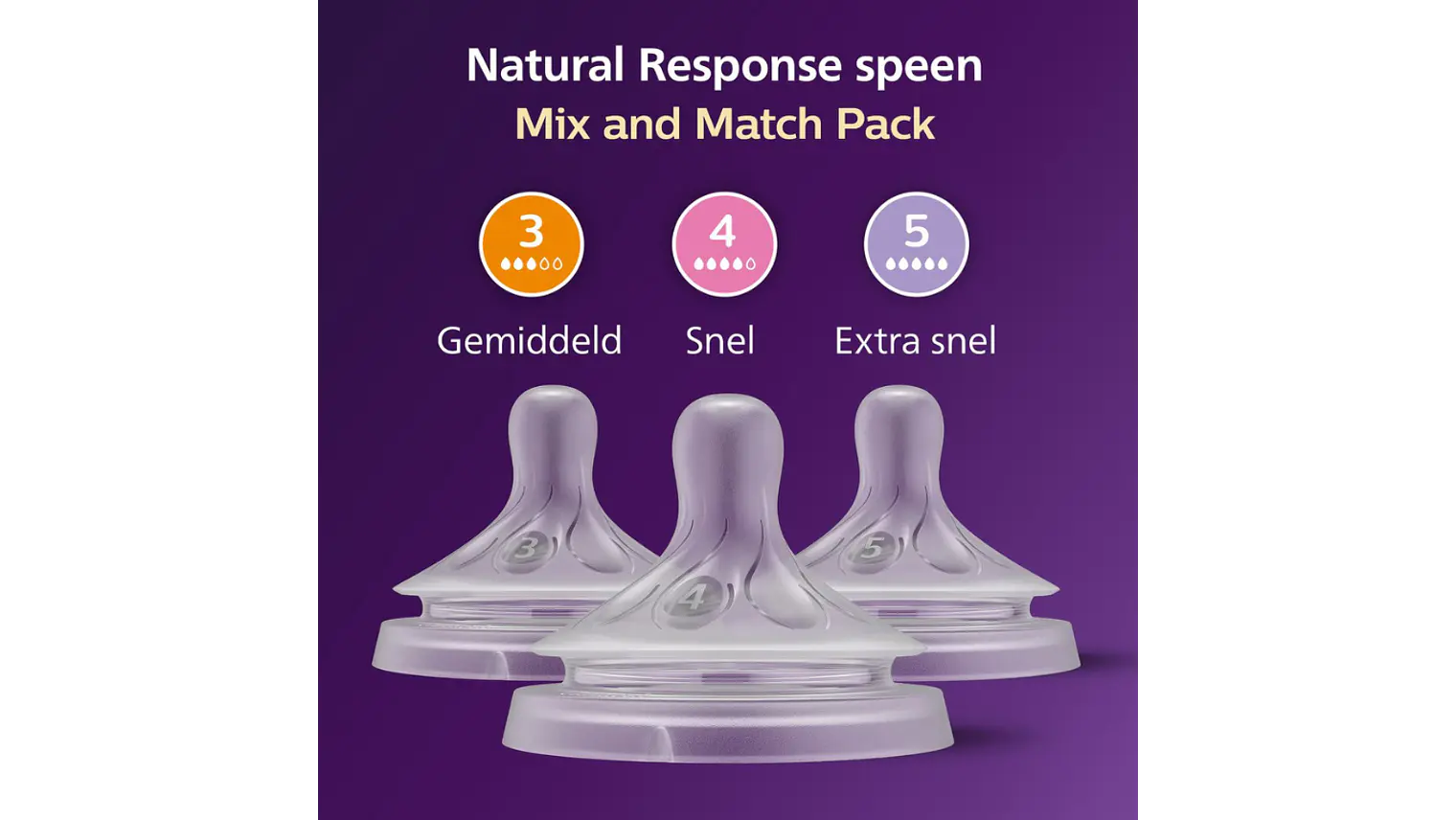 PHILIPS AVENT MIX 3 TETINAS T3 T4 T5 NAT RESPONSE 2