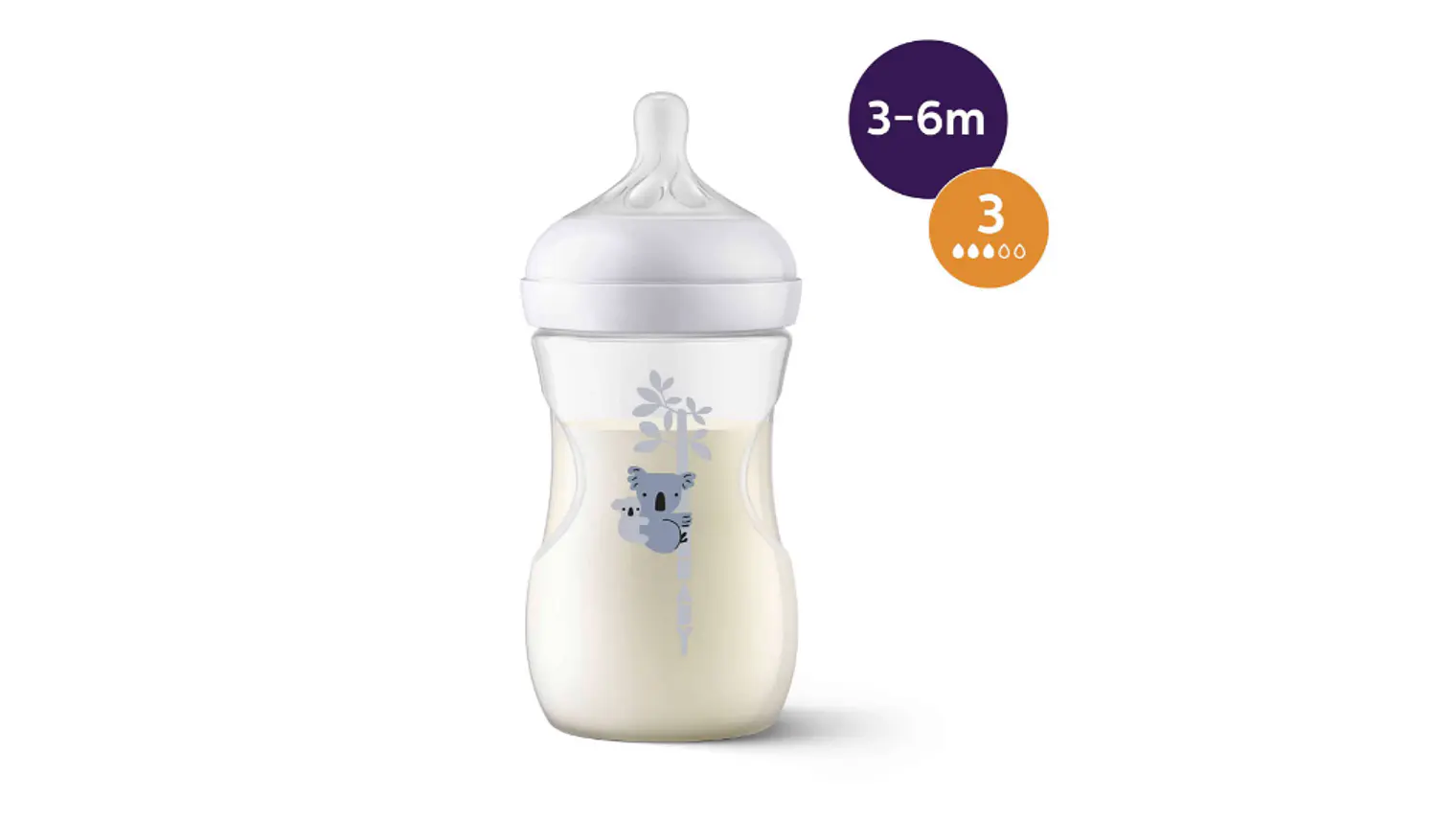 PHILIPS AVENT BIBERÃO 260 ML. KOALA NAT RESPONSE 4