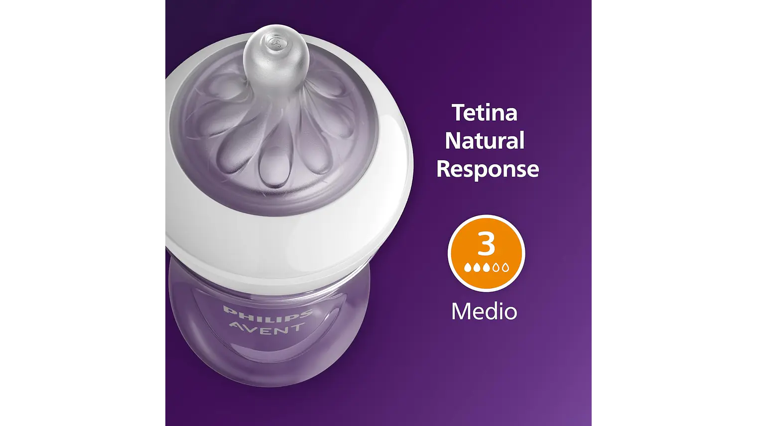 PHILIPS AVENT BIBERÃO 260 ML. AIR FREE NAT RESPONSE 3
