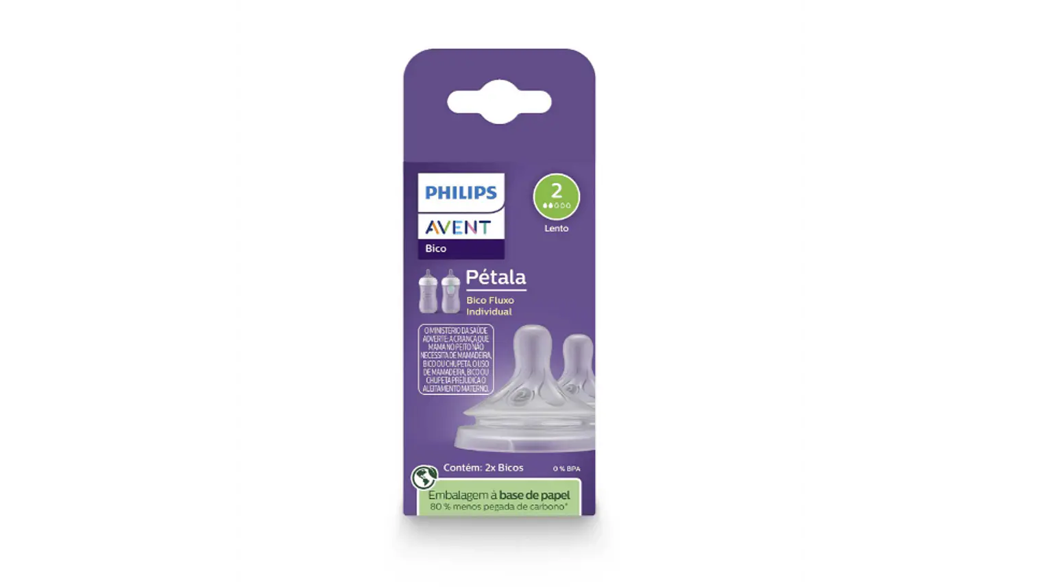PHILIPS AVENT 2 TETINAS T2 FLX LENTO 0M+ NAT RESPONSE 1