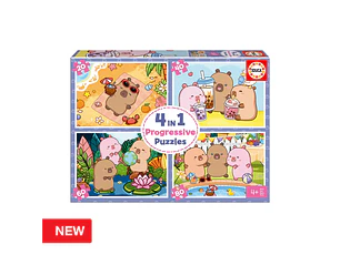 4X PUZZLES PROGRESSIVOS JUNIOR CAPYBARA 20-80 3-6A