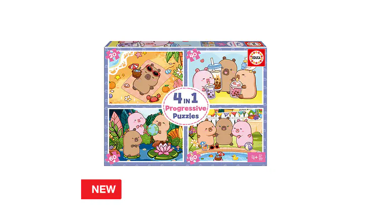 4X PUZZLES PROGRESSIVOS JUNIOR CAPYBARA 20-80 3-6A 1