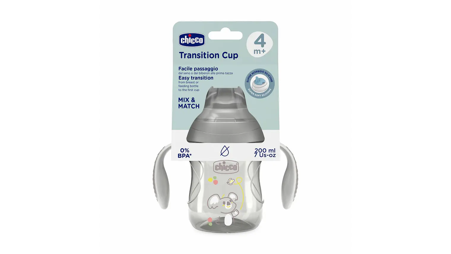 COPO TRANSIÇÃO CINZA 4+ 1