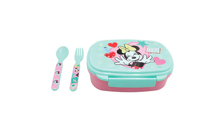 CAIXA LANCHEIRA C/TALHERES MINNIE 2