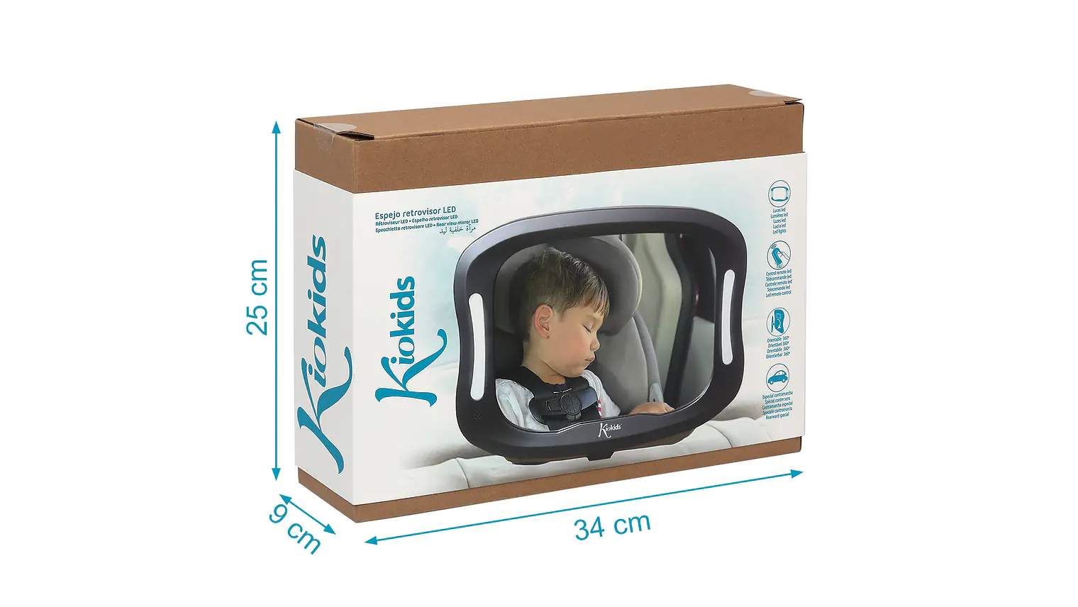 ESPELHO RETROVISOR 28*20 LED 2