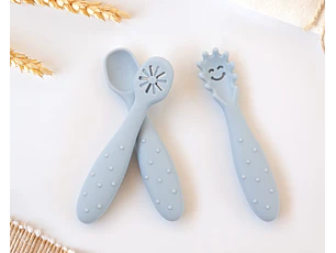 PRE-TALHERES SILICONE AZUL 3 U