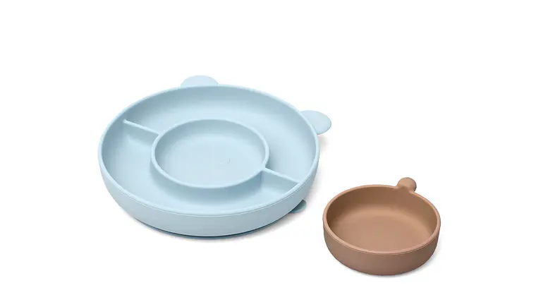 PRATO URSO SILICONE AZUL 3