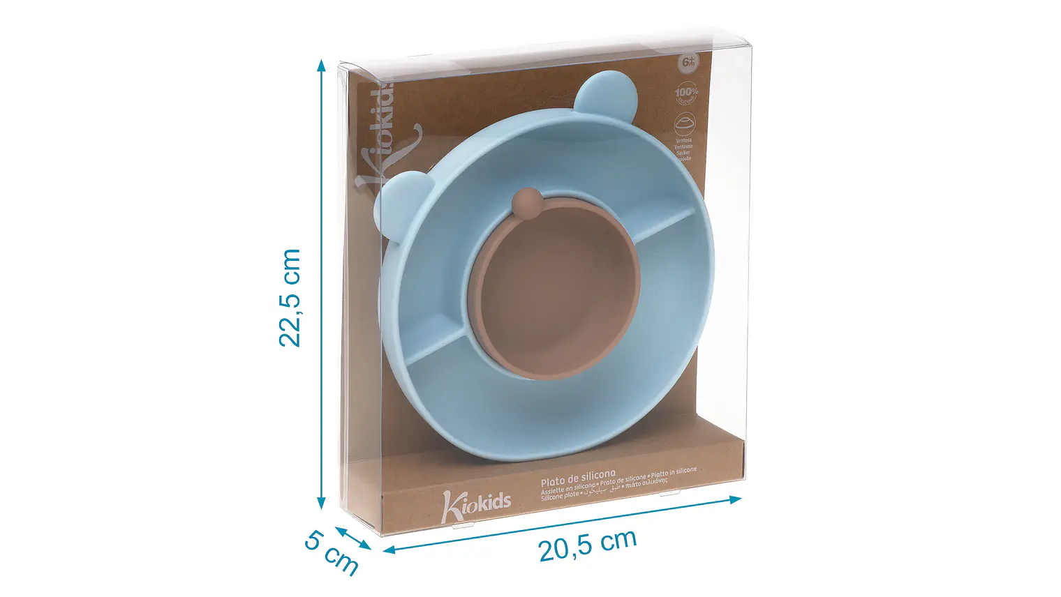 PRATO URSO SILICONE AZUL 6