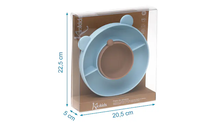 PRATO URSO SILICONE AZUL 6