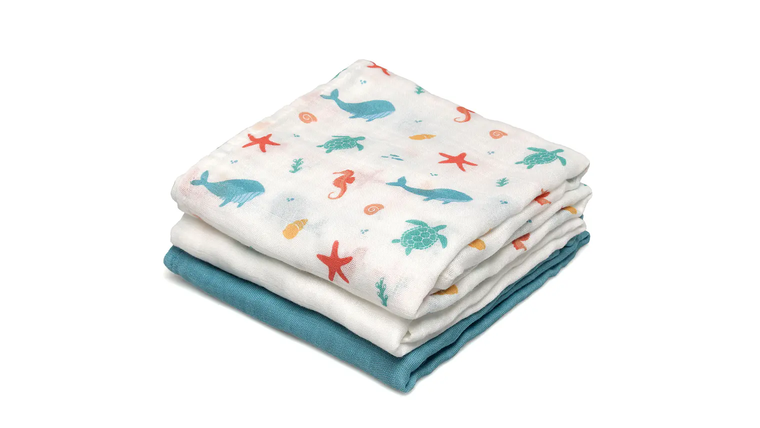 MUSSELINA 70X70CMS BAMBU AZUL 3U 3