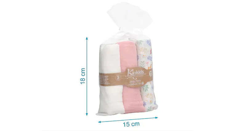 B. MUSSELINA 70X70CMS BAMBU ROSA 3U 2