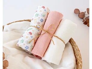 B. MUSSELINA 70X70CMS BAMBU ROSA 3U