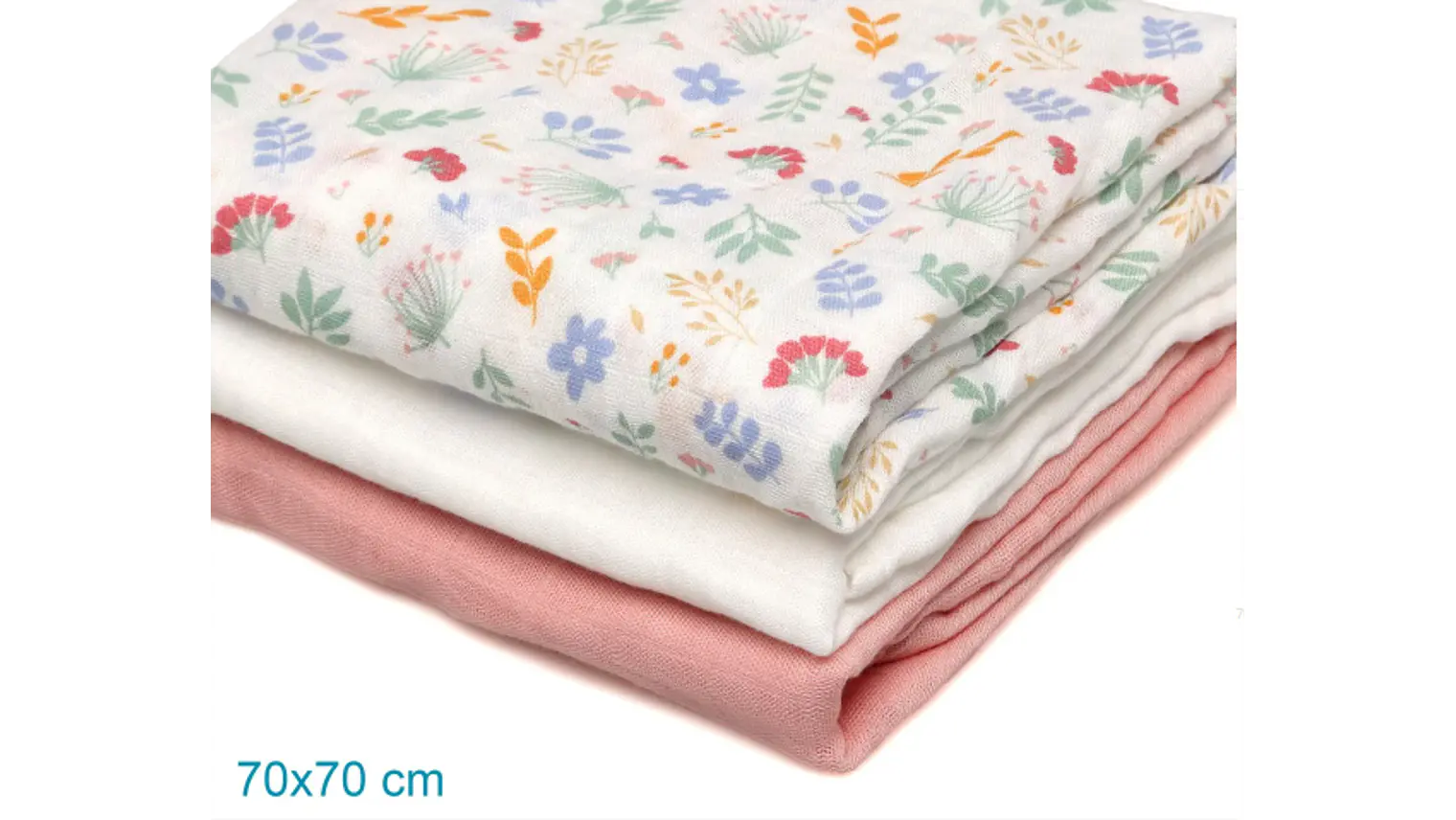 B. MUSSELINA 70X70CMS BAMBU ROSA 3U 4