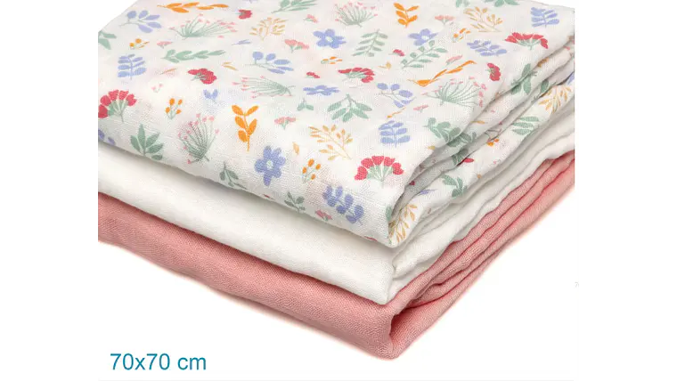 B. MUSSELINA 70X70CMS BAMBU ROSA 3U 4