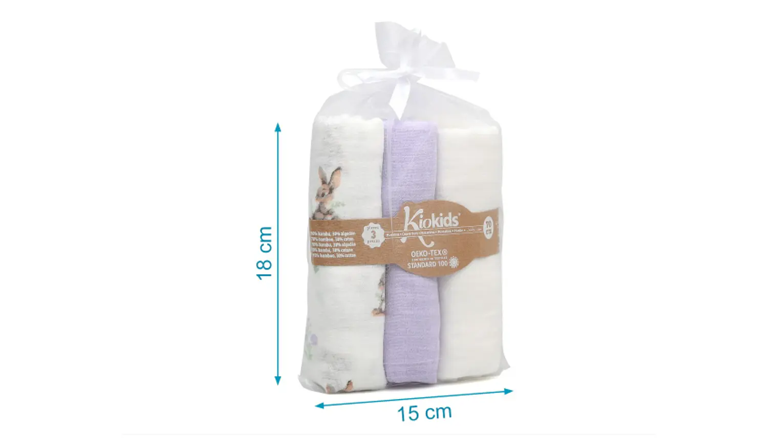 B. MUSSELINA 70X70CMS BAMBU LAVANDA 3U 2