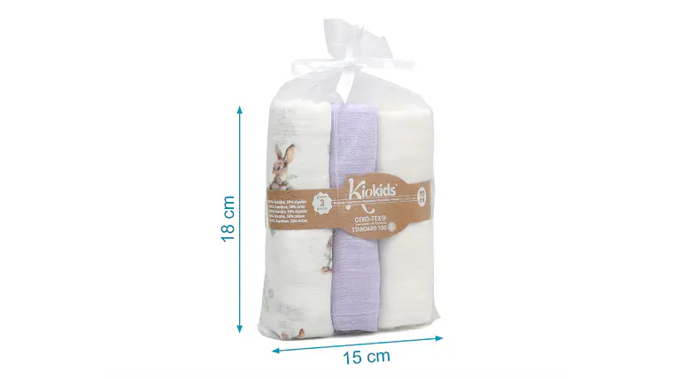 B. MUSSELINA 70X70CMS BAMBU LAVANDA 3U 2
