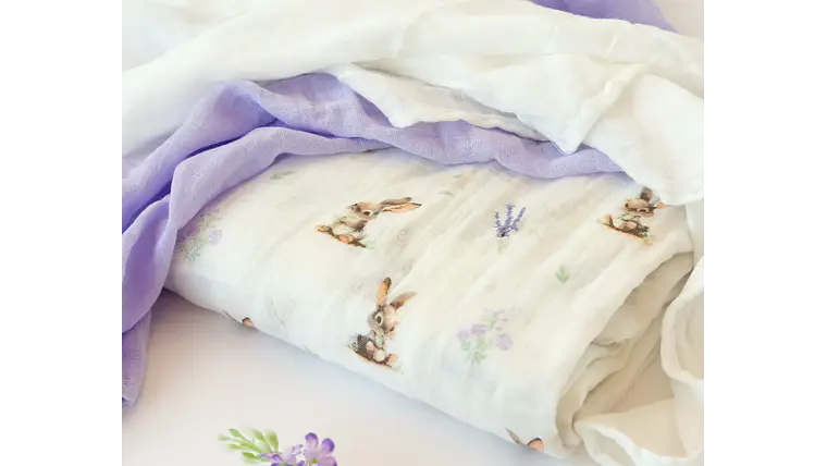 B. MUSSELINA 70X70CMS BAMBU LAVANDA 3U 3