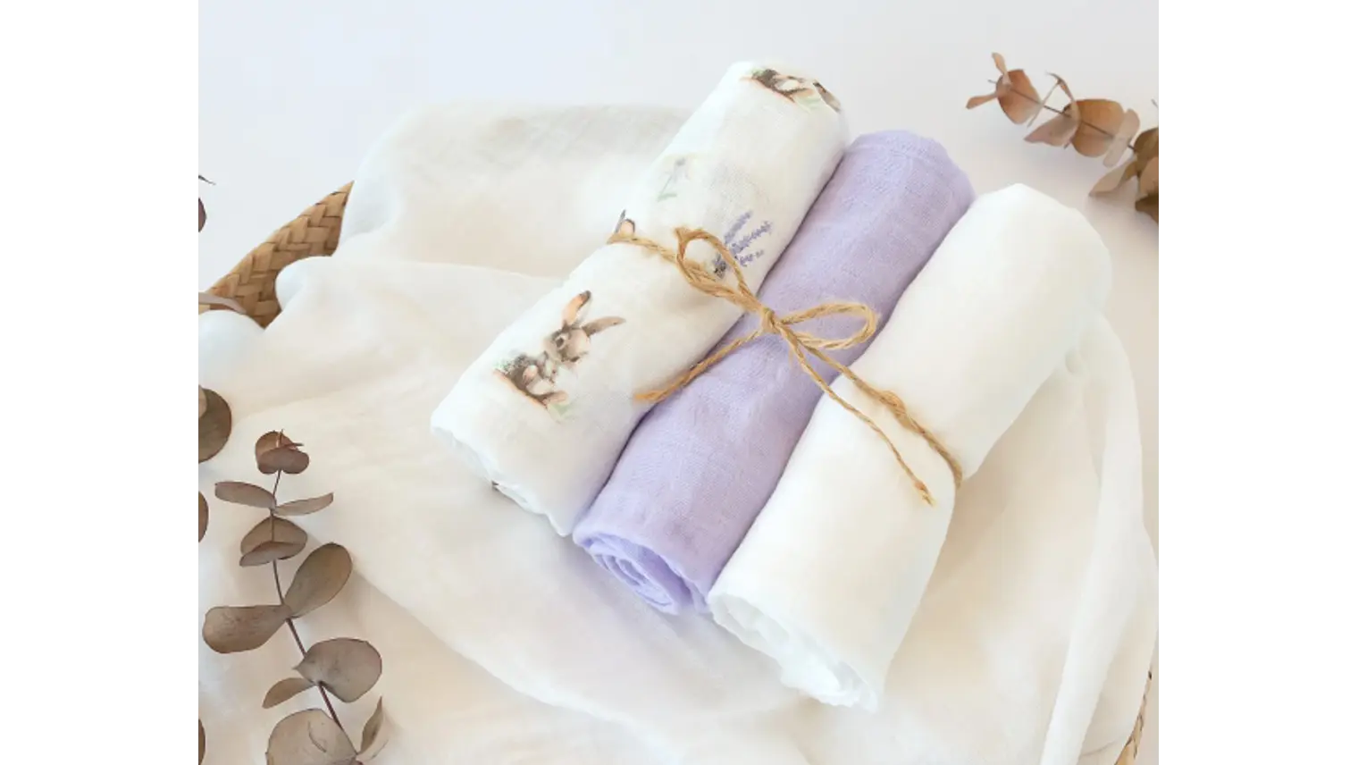 B. MUSSELINA 70X70CMS BAMBU LAVANDA 3U 1