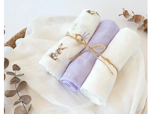 B. MUSSELINA 70X70CMS BAMBU LAVANDA 3U