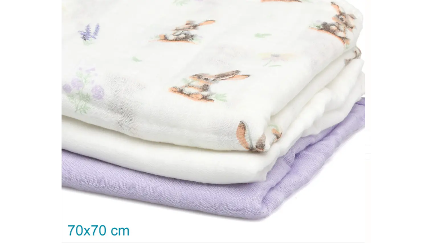 B. MUSSELINA 70X70CMS BAMBU LAVANDA 3U 4
