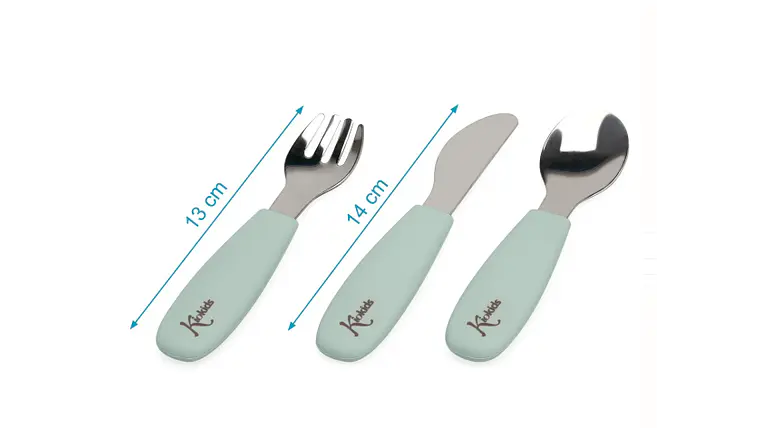 BL. TALHERES AÇO INOXIDAVEL/SILICONE VERDE 3U 3